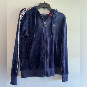 Fila Velour Zip Up Track Jacket, Size M, GUC
